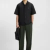 Oversized-fit shirt in paper-touch cotton
