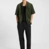 Oversized-fit shirt in paper-touch cotton