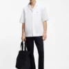 Oversized-fit shirt in paper-touch cotton