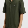 Oversized-fit shirt in paper-touch cotton