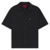 Oversized-fit shirt in paper-touch cotton