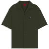 Oversized-fit shirt in paper-touch cotton