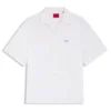 Oversized-fit shirt in paper-touch cotton