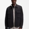 Oversized-fit shirt in stretch-cotton seersucker