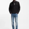 Oversized-fit shirt in stretch-cotton seersucker