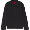 Oversized-fit shirt in stretch-cotton seersucker