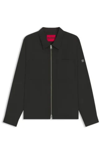 Oversized-fit shirt in water-repellent canvas