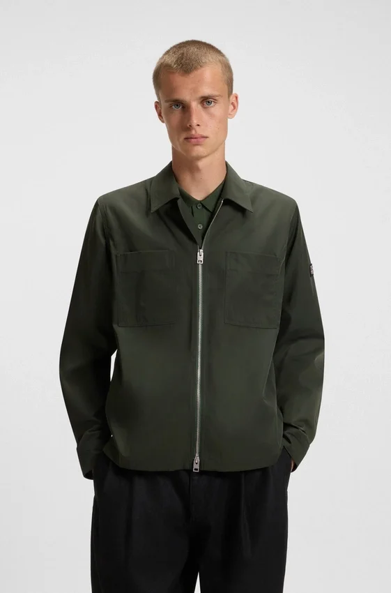 Oversized-fit shirt in water-repellent canvas Oversized-fit shirt in water-repellent canvas