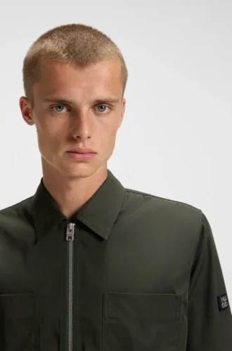 Oversized-fit shirt in water-repellent canvas