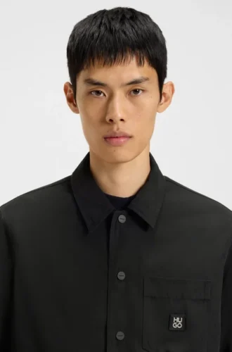 Oversized-fit shirt in water-repellent canvas