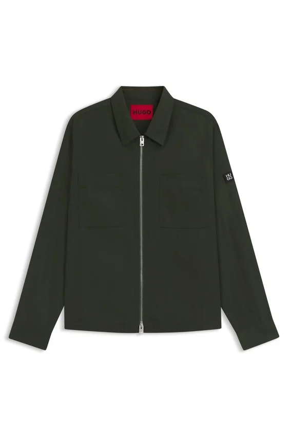 Oversized-fit shirt in water-repellent canvas Oversized-fit shirt in water-repellent canvas