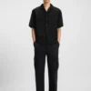 Oversized-fit shirt in wool-blend twill
