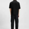 Oversized-fit shirt in wool-blend twill
