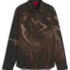 Oversized-fit shirt with ballerina print
