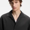 Oversized-fit shirt with camp collar