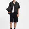 Oversized-fit shirt with camp collar