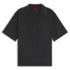 Oversized-fit shirt with camp collar