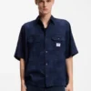 Oversized-fit shirt with check pattern