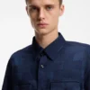 Oversized-fit shirt with check pattern