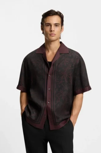 Oversized-fit shirt with digital print
