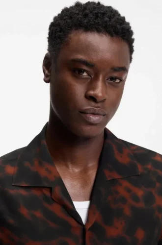 Oversized-fit shirt with digital print