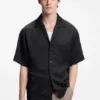 Oversized-fit shirt with jacquard pattern