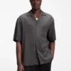 Oversized-fit shirt with jacquard pattern