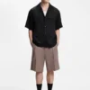 Oversized-fit shirt with jacquard pattern