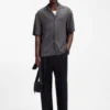 Oversized-fit shirt with jacquard pattern