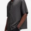 Oversized-fit shirt with jacquard pattern