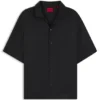Oversized-fit shirt with jacquard pattern