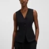 Oversized-fit waistcoat in stretch crepe