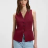 Oversized-fit waistcoat in stretch crepe