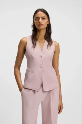 Oversized-fit waistcoat in stretch crepe