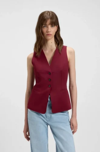 Oversized-fit waistcoat in stretch crepe