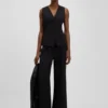 Oversized-fit waistcoat in stretch crepe