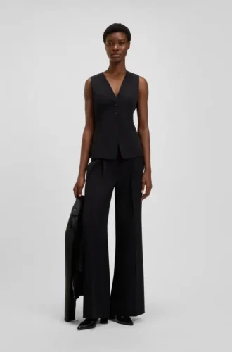 Oversized-fit waistcoat in stretch crepe