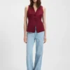 Oversized-fit waistcoat in stretch crepe