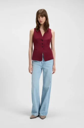 Oversized-fit waistcoat in stretch crepe