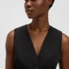 Oversized-fit waistcoat in stretch crepe