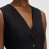 Oversized-fit waistcoat in stretch crepe
