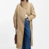 Oversized trench coat with water-repellent finish