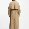Oversized trench coat with water-repellent finish