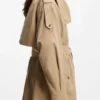 Oversized trench coat with water-repellent finish