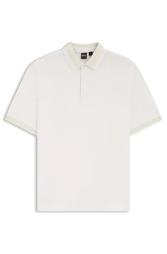 Oxford cotton-piqué polo shirt with logo detail