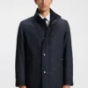 Packable-hood coat in a wool blend