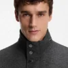 Packable-hood coat in a wool blend