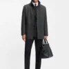Packable-hood coat in a wool blend