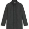 Packable-hood coat in a wool blend