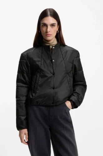 Packable jacket with water-repellent finish
